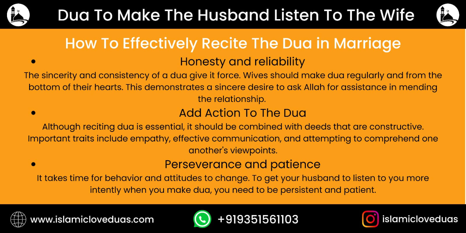 dua to make husband listen to wife